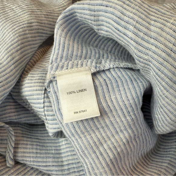 J Jill Love Linen Blue and White 100% Linen Side Tie Tunic Top  Sz. XL - Picture 9 of 11